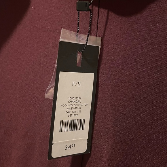 Mock neck dolman top with button sleeves - Picture 3 of 3